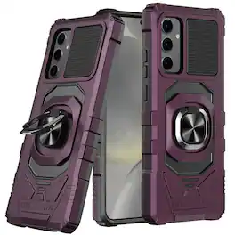Kitcheniva - Dual Layer Rugged Ring Stand Protective Case For Samsung Galaxy S24 Ultra - Purple