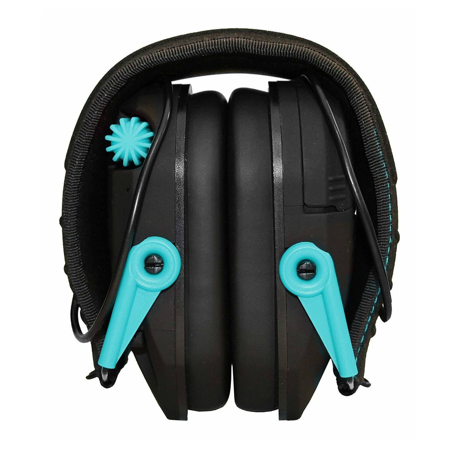 Back. Walkers - Walkers Razor Shooting Muff (Black/Teal) with Walkie Talkie, Glasses and Cloth - Black/Teal.