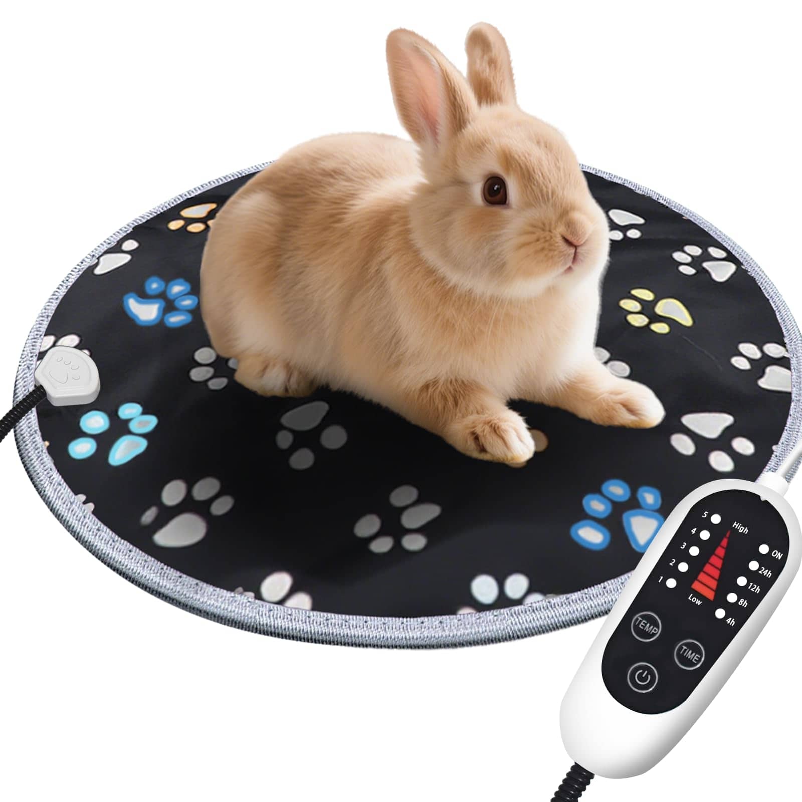 Reds Spade - Pet Heating Pad Waterproof Dog Mat For Cat With Durable Anti bite Tube Indoor Puppies Dogs Cats 24 X Temp A - 1 pack black round 12in Temp adjustable