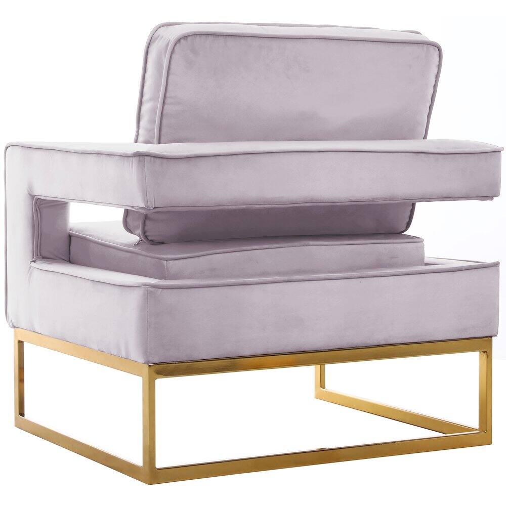 Alt View 4. Meridian Furniture - Noah Pink Velvet Accent Chair - Pink.