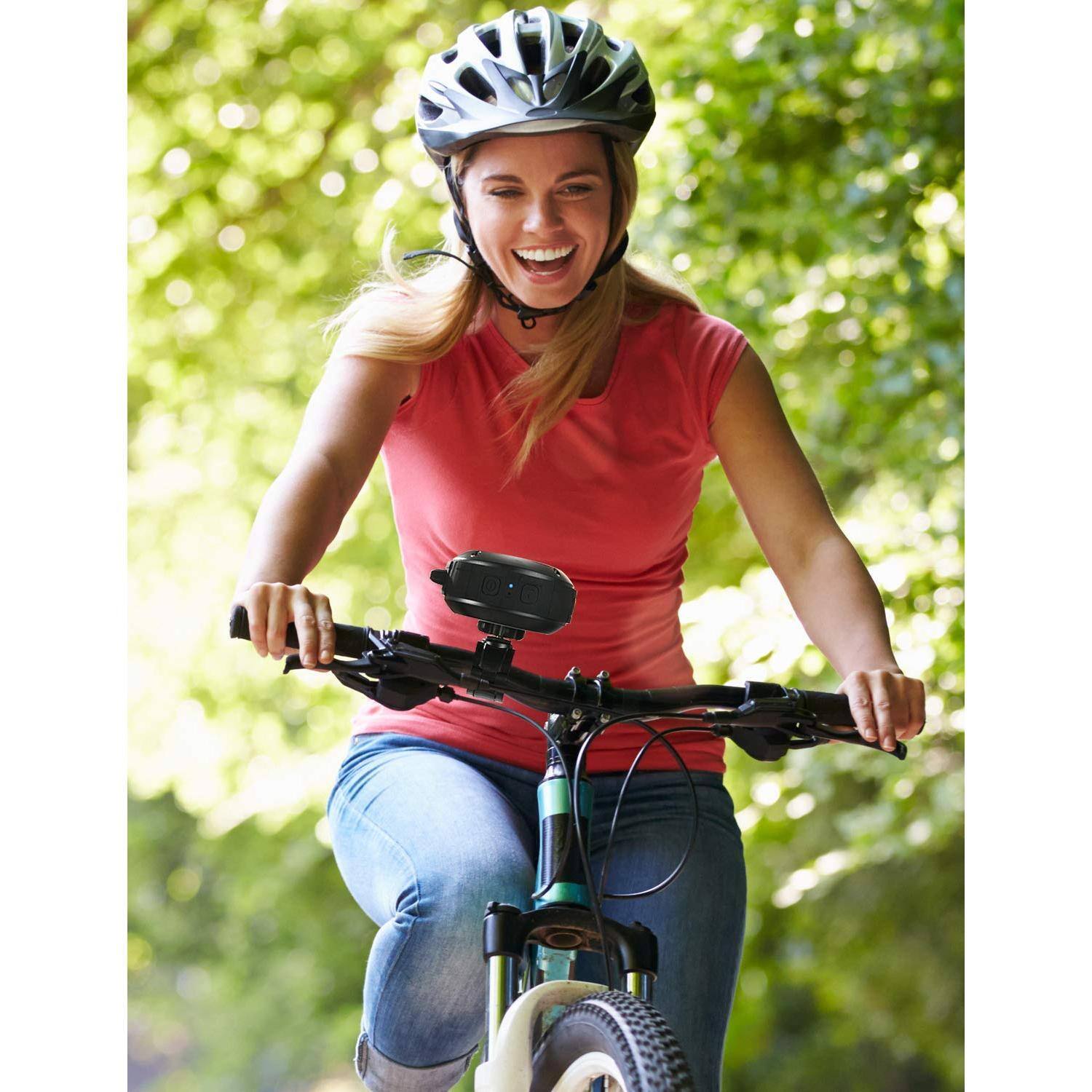 Alt View 1. Pacoar Cade - Outdoor Waterproof Wireless Portable Shower Travel Bike Subwoofer Enhanced Bass Built Mic Bicycle Riding Sports - Red.