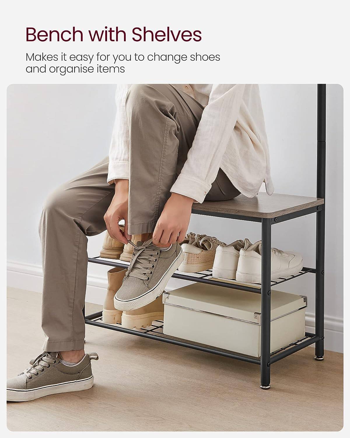 Bench with Shelves

Makes it easy for you to change shoes and organise items