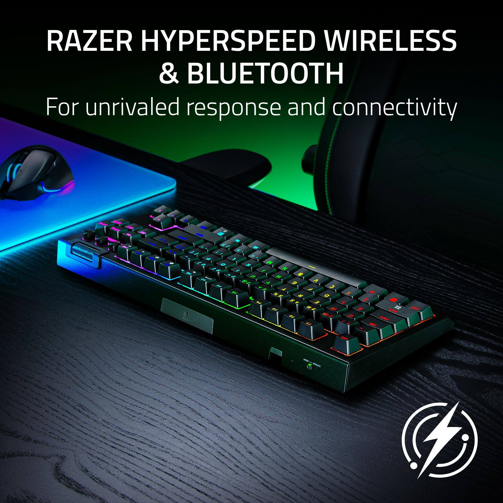 RAZER HYPERSPEED WIRELESS & BLUETOOTH For unrivaled response and connectivity
