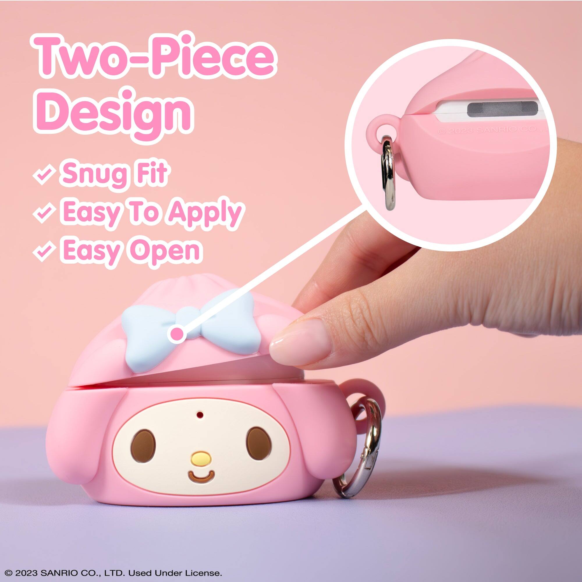 Two-Piece Design  
Snug Fit  
Easy To Apply  
Easy Open  

© 2023 SANRIO CO., LTD. Used Under License.