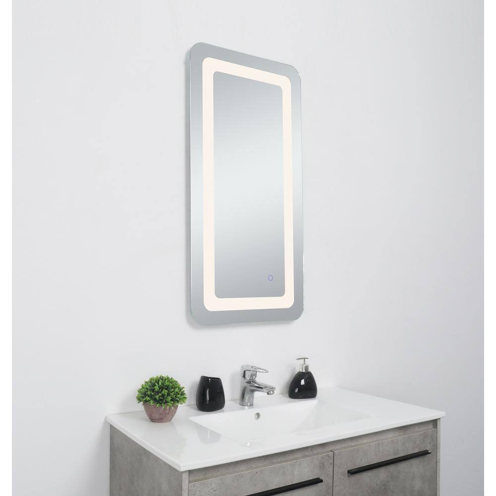 Alt View 6. Elegant Decor - Genesis 18in x 36in soft edge LED mirror - Glossy White.