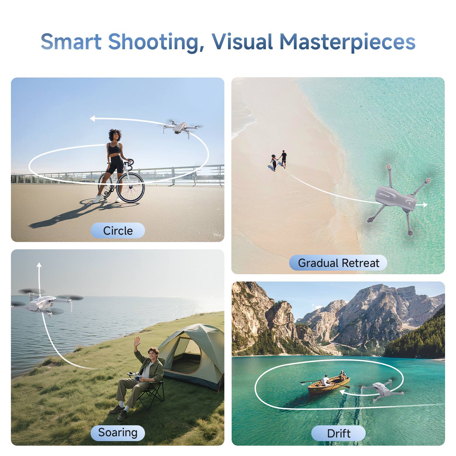 Smart Shooting, Visual Masterpieces

Circle
Gradual Retreat
Soaring
Drift