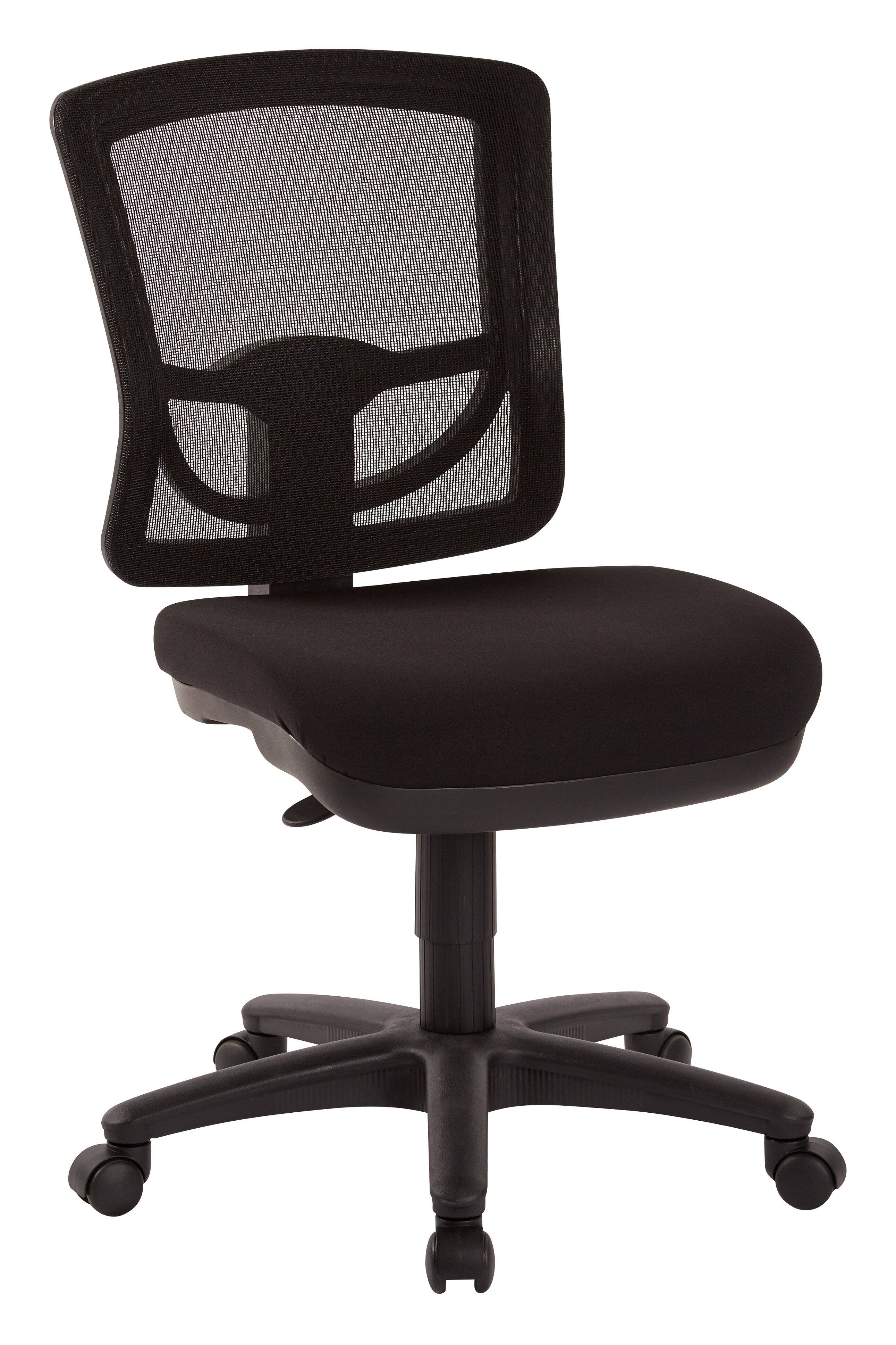 Angle. Office Star Products - ProGrid® Mesh Back Armless Task Chair with Padded Coal FreeFlex Fabric Seat - Coal.