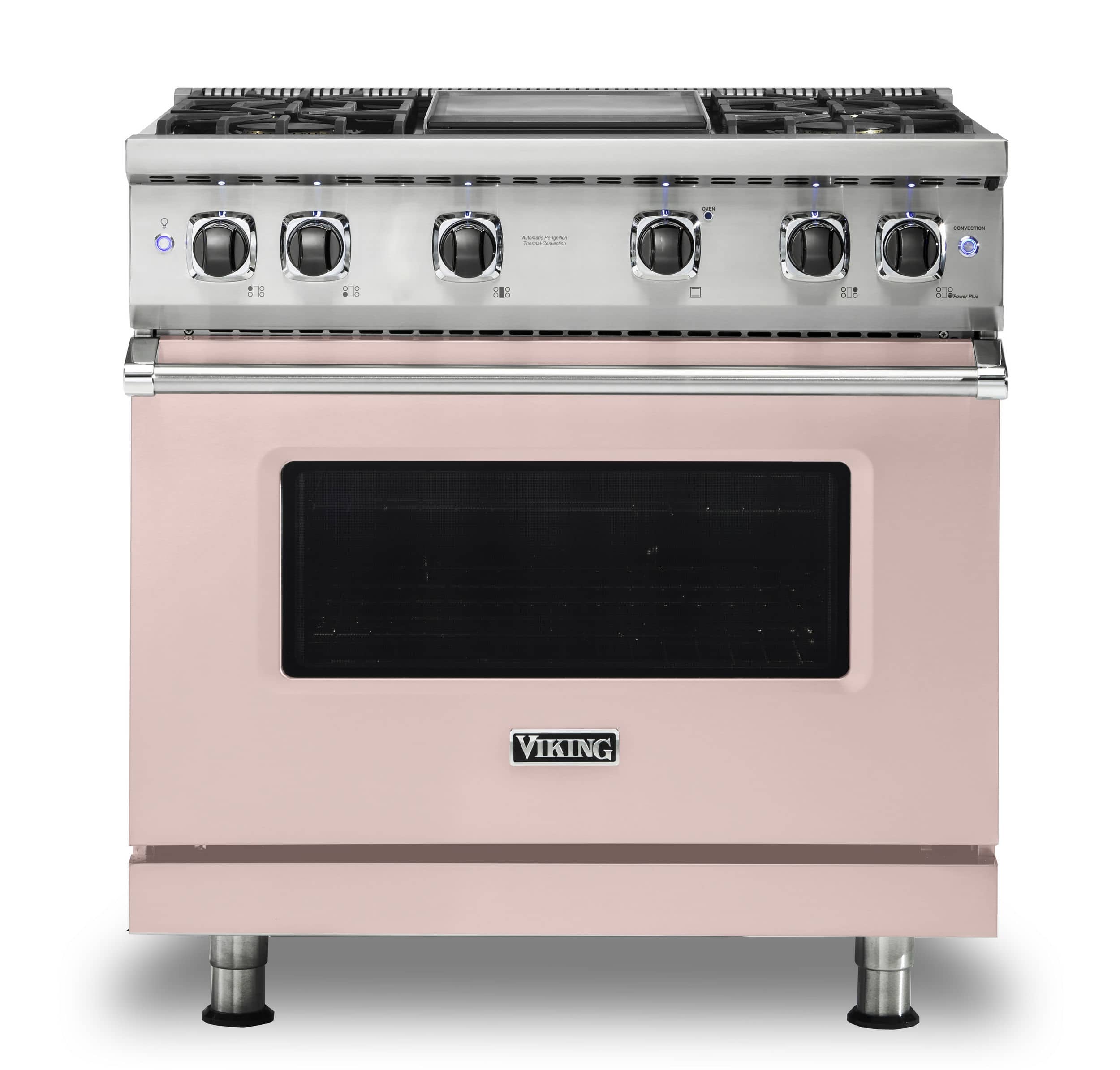 Front. Viking - 5-Series Gas Sealed Burner Range - Blush.