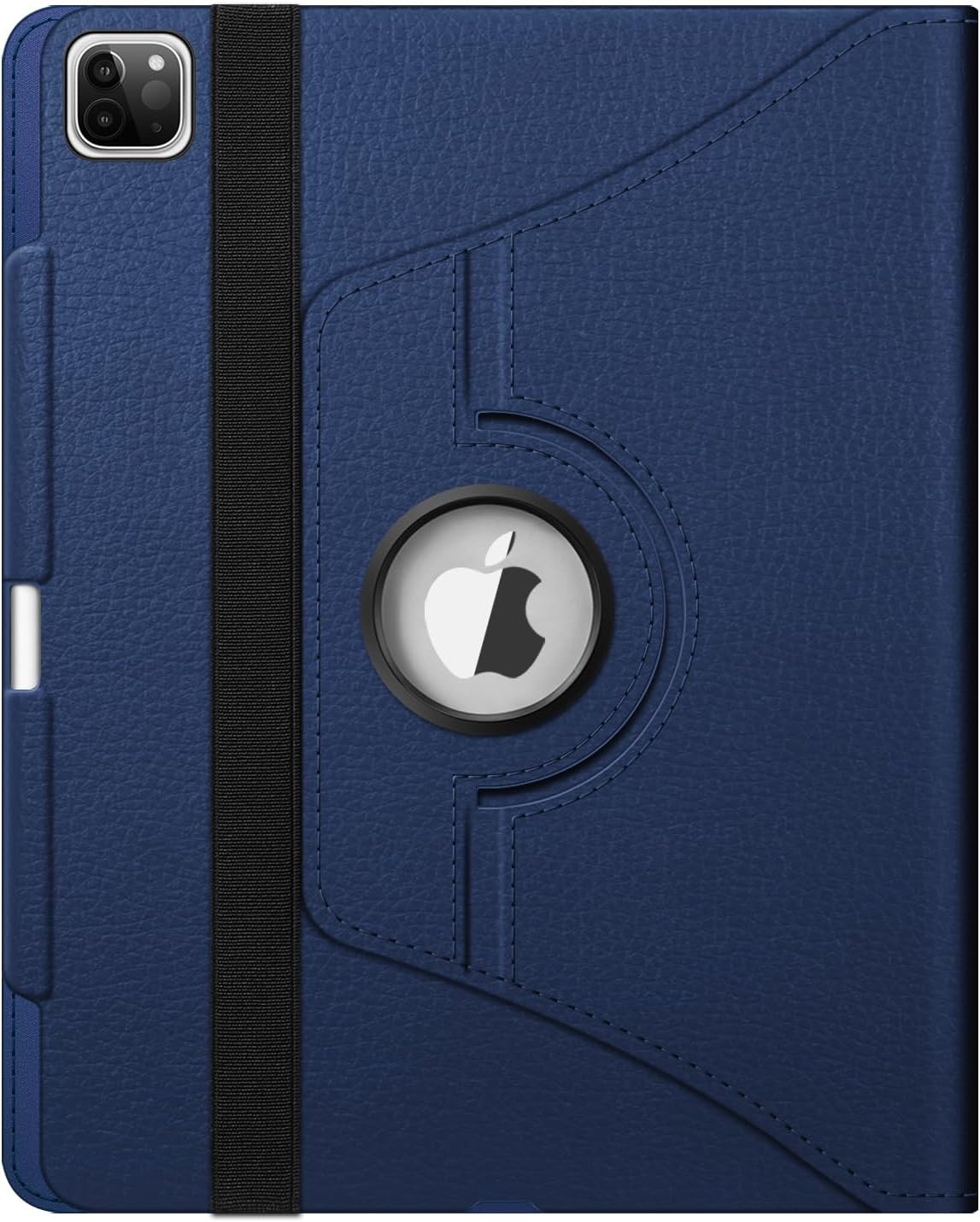 Alt View 4. Fintie - Rotating Case for iPad Pro 12.9 6th/5th/4th/3rd Generation 360° Swivel Stand Shockproof Protective Cover Sleep/Wake - Navy.