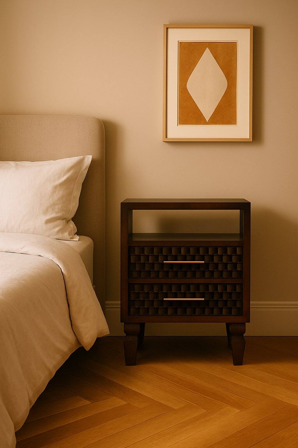 Alt View 2. Artisan Furniture - Artisan Furniture Solid Wood Arno Bedside - Brown.