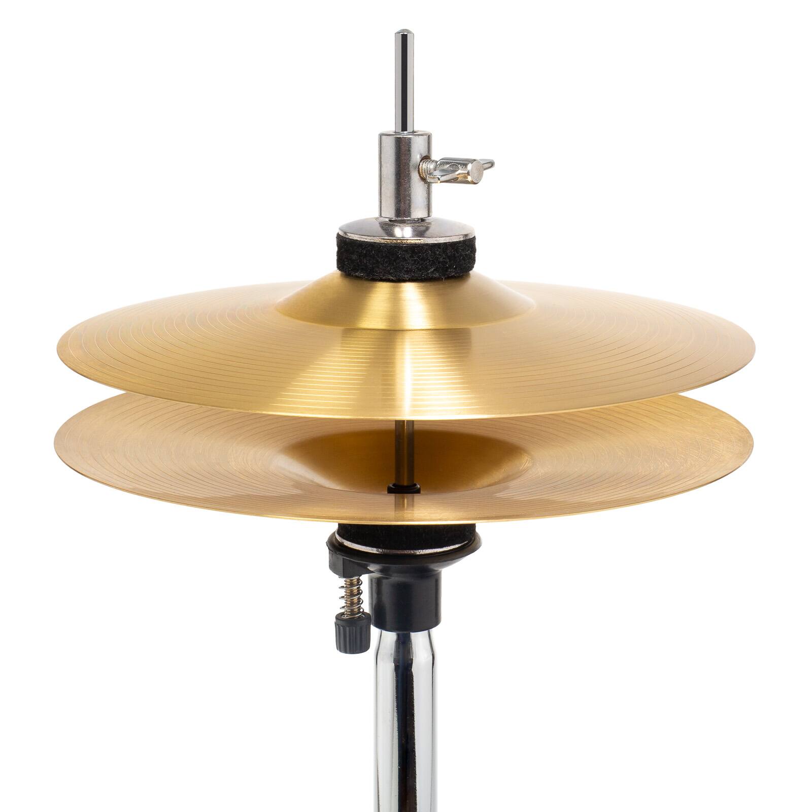 Alt View 4. Ashthorpe - Beginner Drum Kit with Brass Cymbals (Set of 5) - Silver.