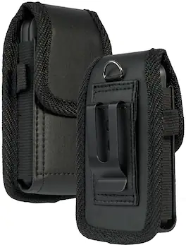 Nakedcellphone - Pouch Case with Belt Clip, Universal for Slim Modern Flip Phones - Black