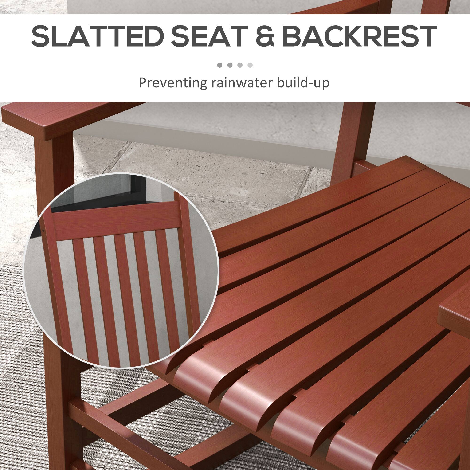 SLATTED SEAT & BACKREST  
Preventing rainwater build-up