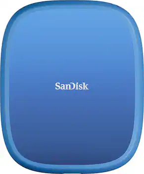 Front. SANDISK - 2TB Creator Phone SSD External USB Type C Drive with Magsafe Compatibility for iPhone 15/16 - Blue.