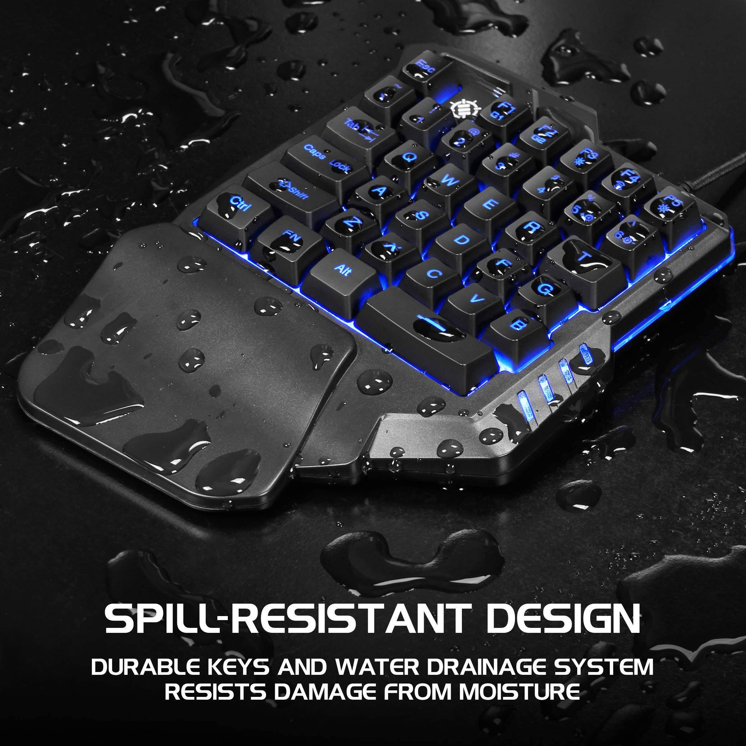SPILL-RESISTANT DESIGN  
DURABLE KEYS AND WATER DRAINAGE SYSTEM  
RESISTS DAMAGE FROM MOISTURE