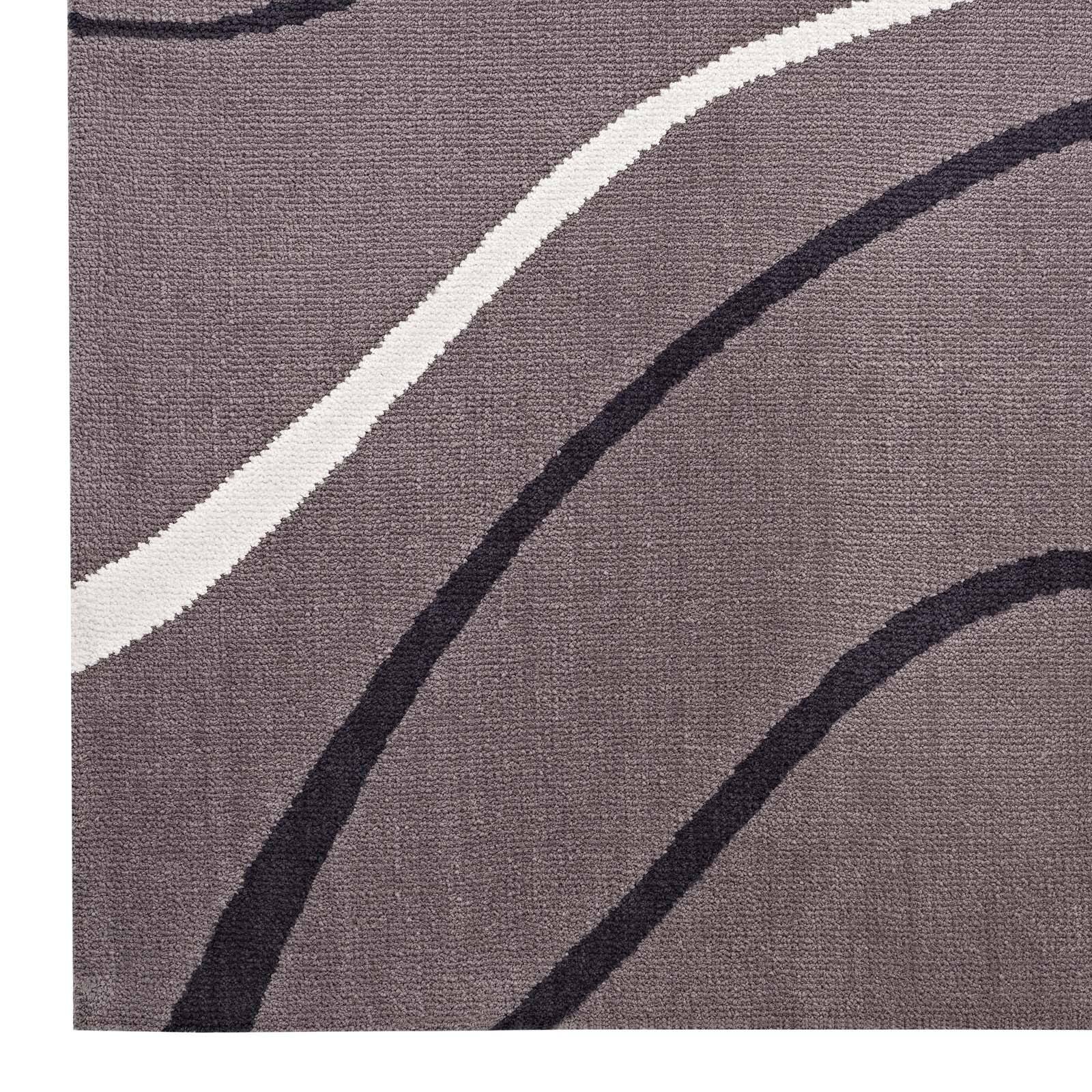 Alt View 1. Modway - Therese Abstract Swirl Area Rug - Charcoal Black and Ivory.