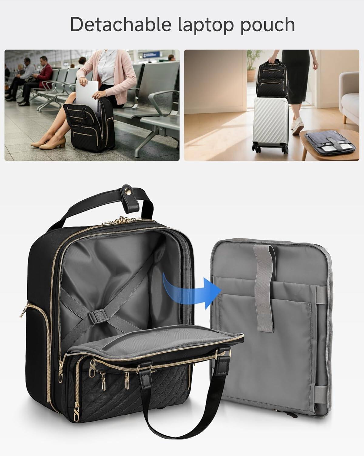 Detachable laptop pouch