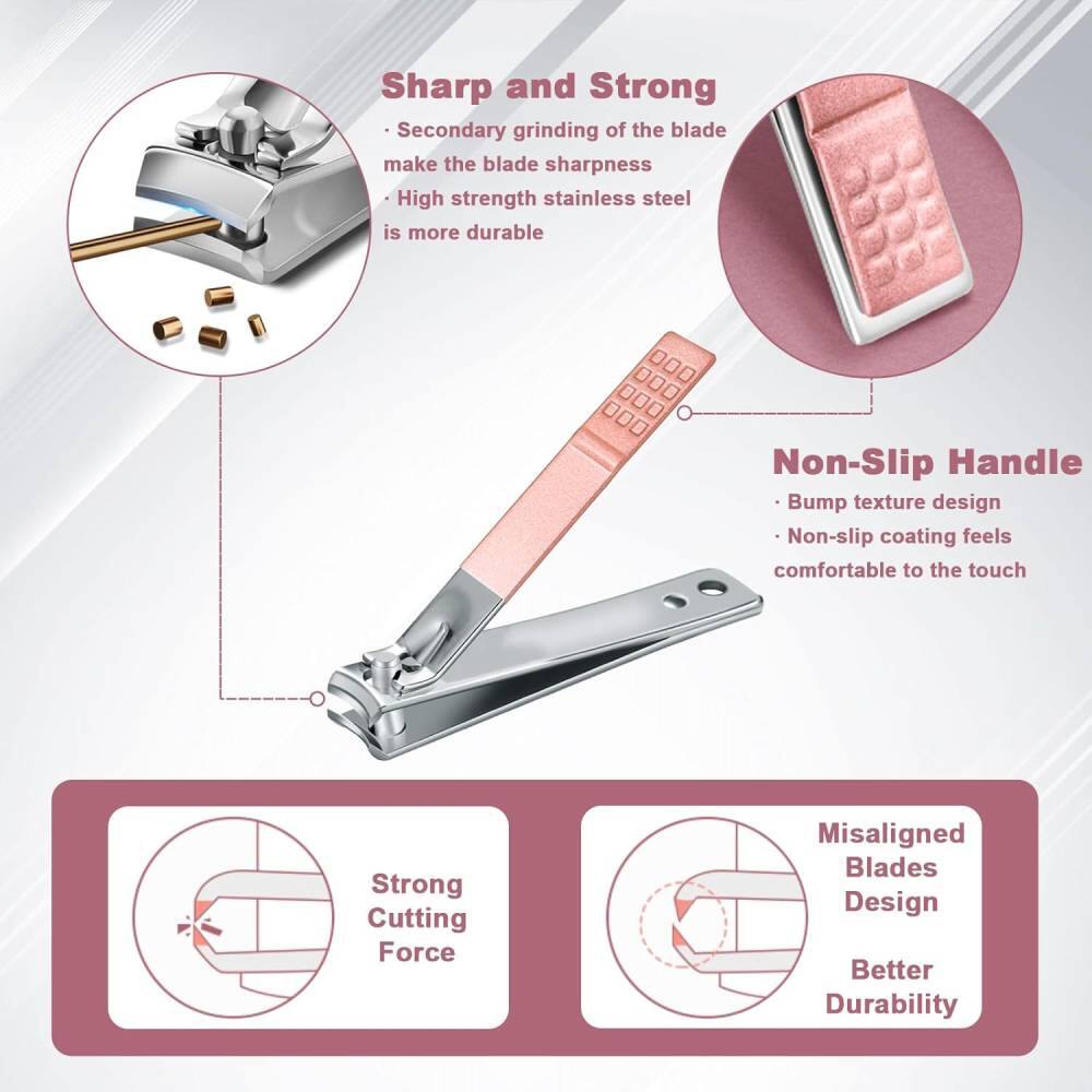 Sharp and Strong  
- Secondary grinding of the blade makes the blade sharpness  
- High strength stainless steel is more durable  

Non-Slip Handle  
- Bump texture design  
- Non-slip coating feels comfortable to the touch  

Strong Cutting Force  

Misaligned Blades Design  
Better Durability