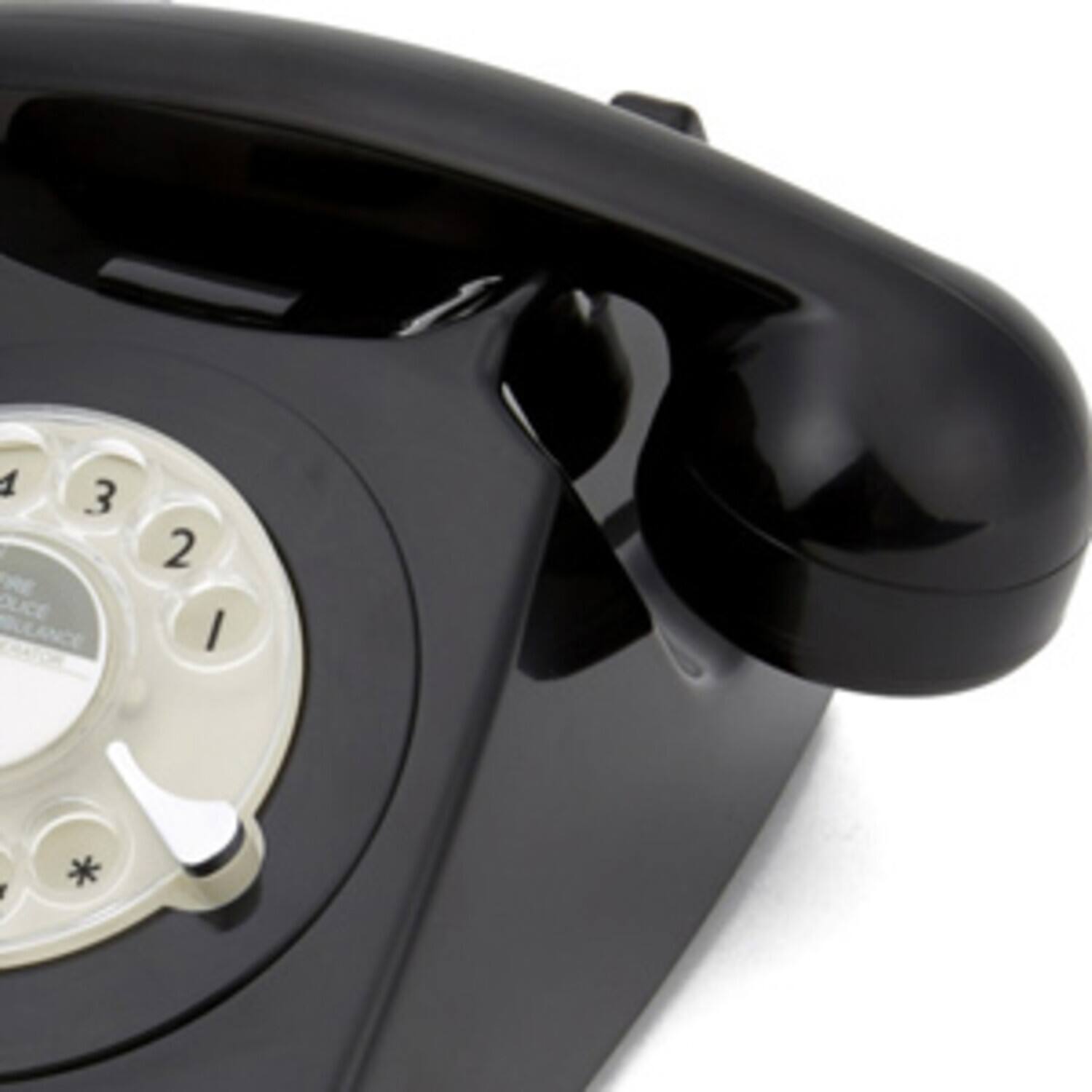 Alt View 3. PopMarket - GPO Retro GPO746WIVR 746 Desktop Rotary Dial Telephone - Black   - MISC ACCESSORY - Black.