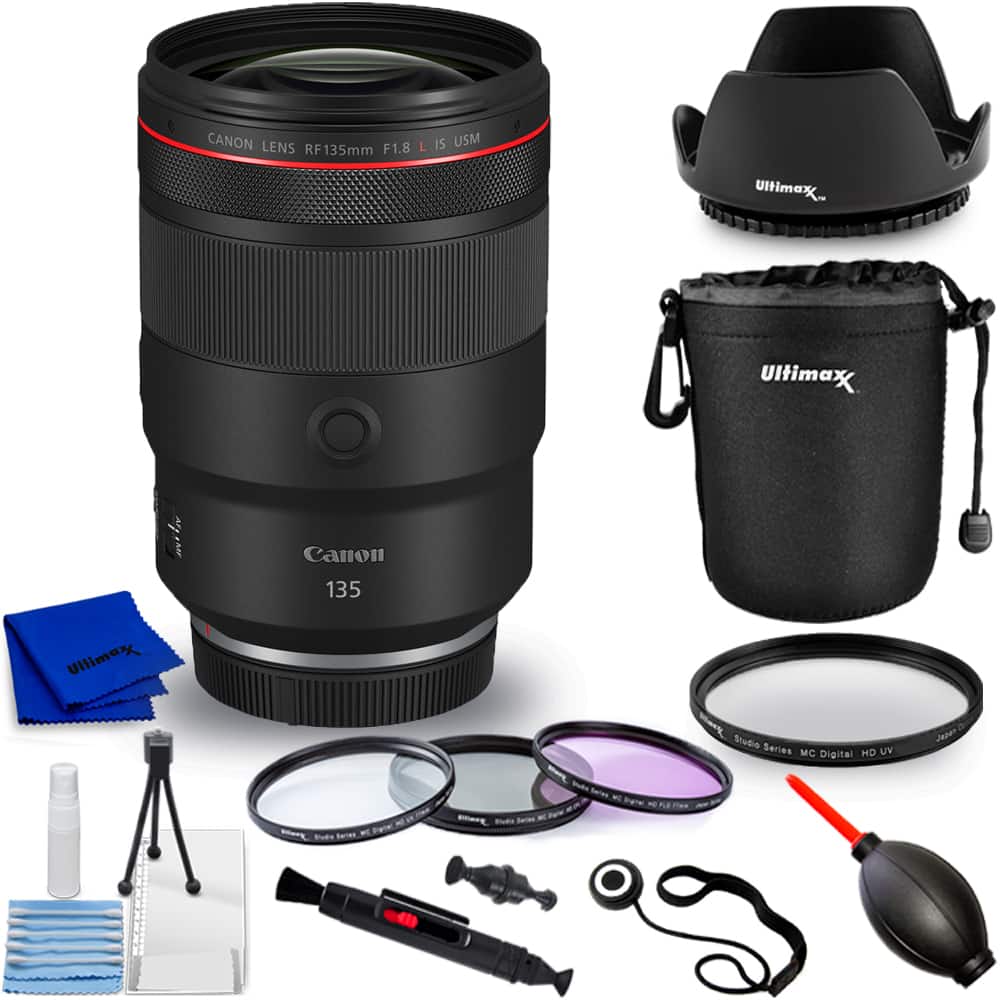 Canon - RF 135mm f/1.8 L IS USM Lens 5776C002 - 10PC Accessory Bundle