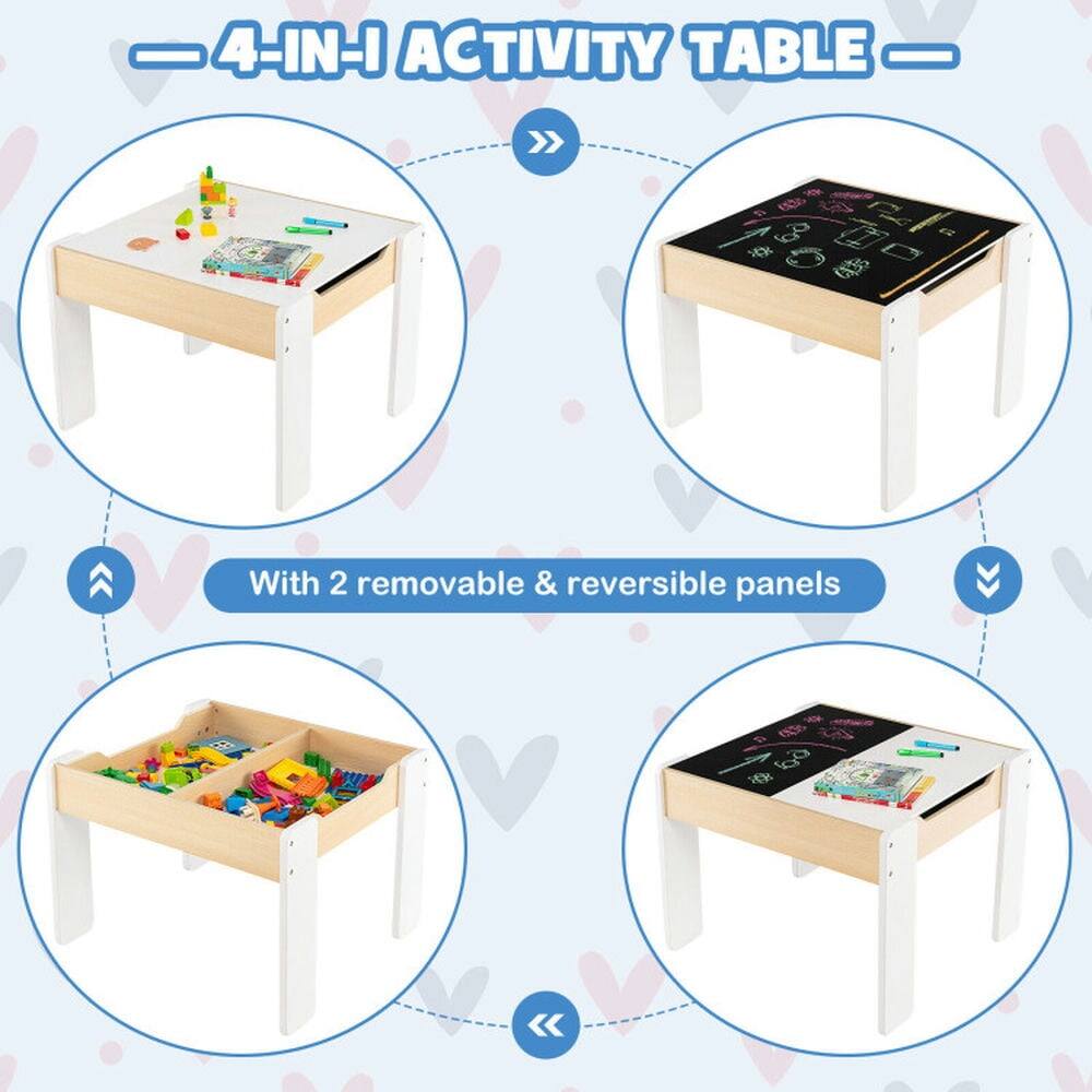 - 4-IN-1 ACTIVITY TABLE -  
With 2 removable & reversible panels