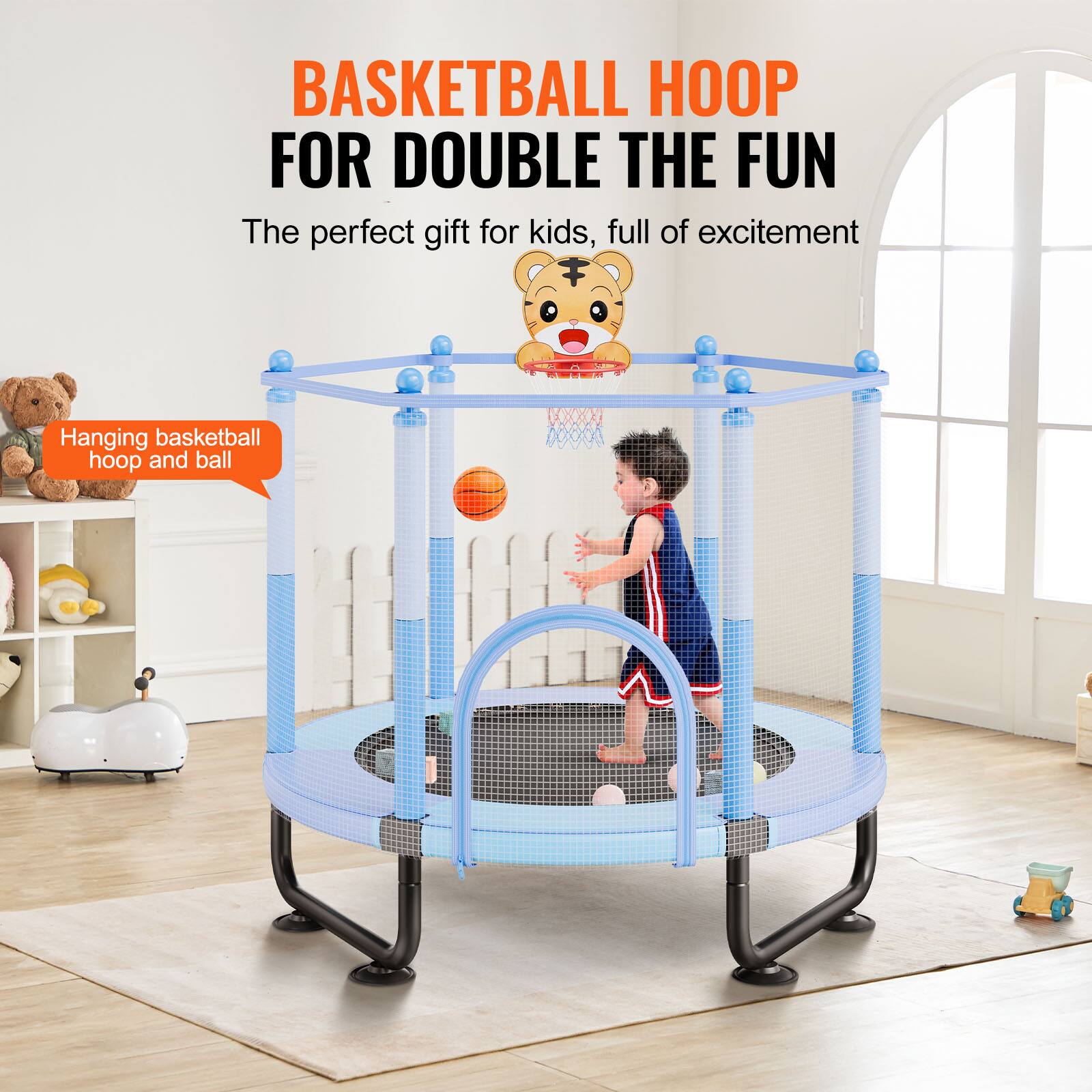 Basketball Hoop for Double the Fun

The perfect gift for kids, full of excitement

Hanging basketball hoop and ball