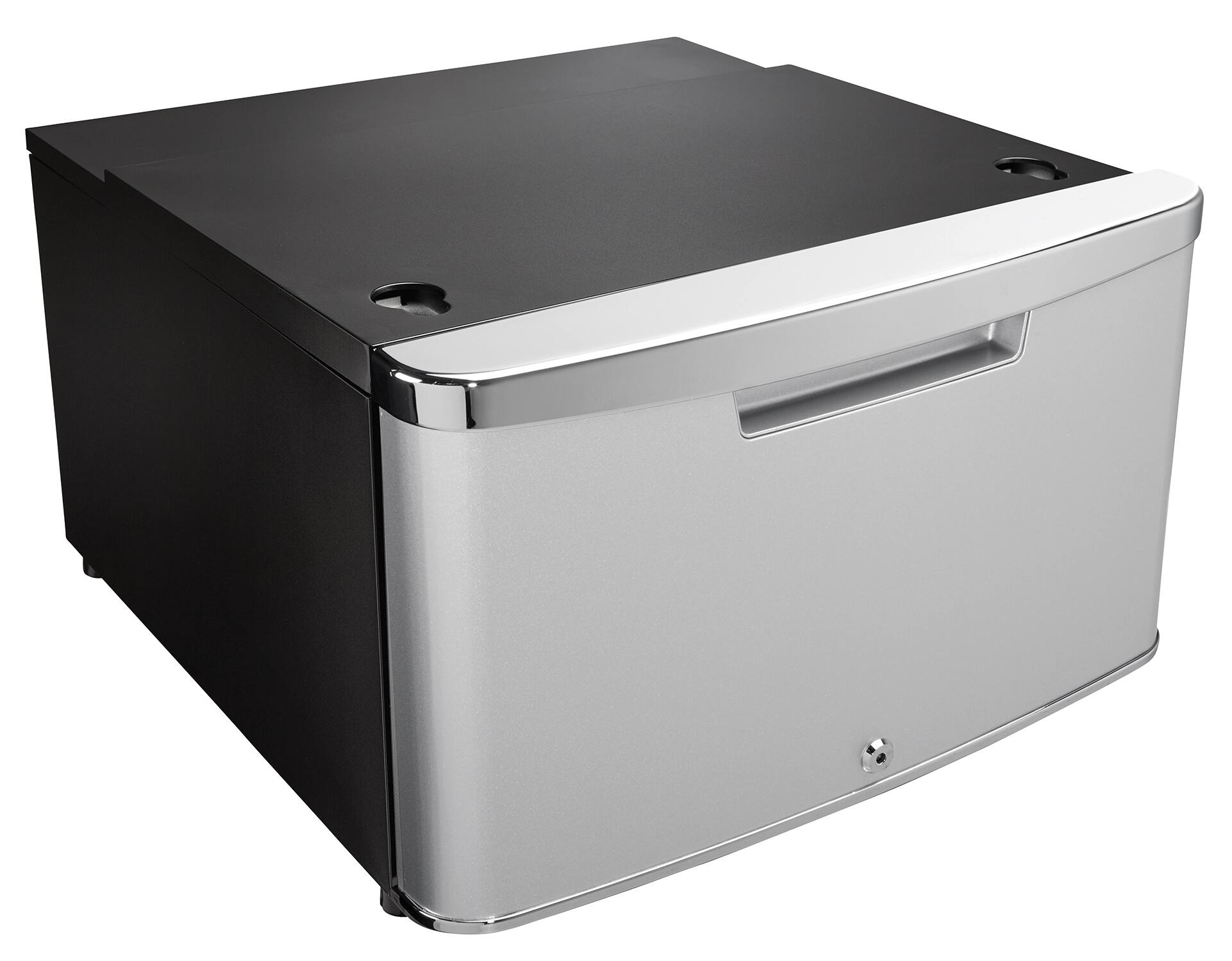 Angle. Danby - ELEV8 Contemporary Classic Storage - Compact Fridge Pedestal - Iridium Silver.