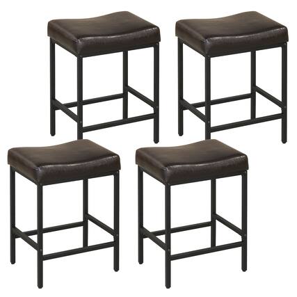 Front. Gymax - Gymax 2 Pcs Bar Stools Set of 2 25 Inch Counter Height Bar Chairs for Kitchen Island - Brown.