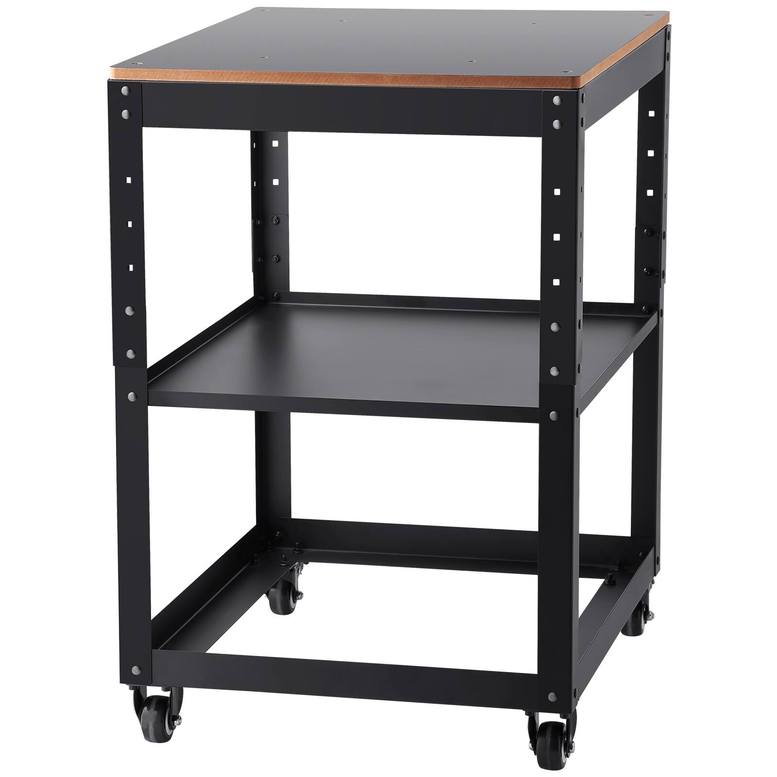 Front. VEVOR - Planer Stand, 100 lbs / 45 kg heavy loads, Three-Gear Height Adjustable Thickness Planer Table,with 4 Stable Casters - Black.