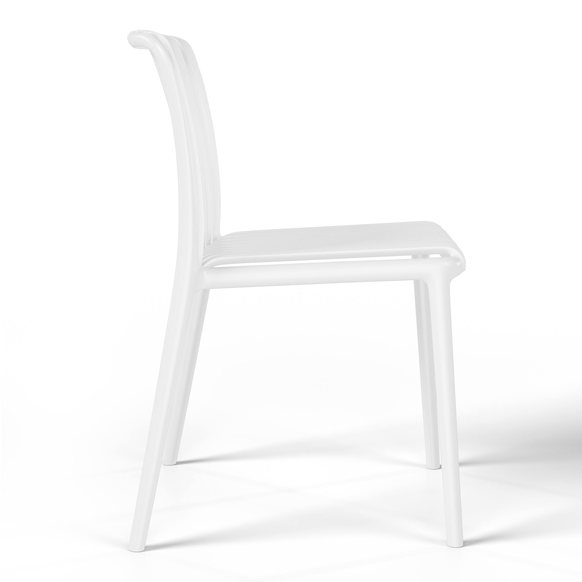 Alt View 1. WestinTrends - WestinTrends Playa 7-Piece Outdoor Patio Dining Table Set With Stackable Patio Chairs - White.