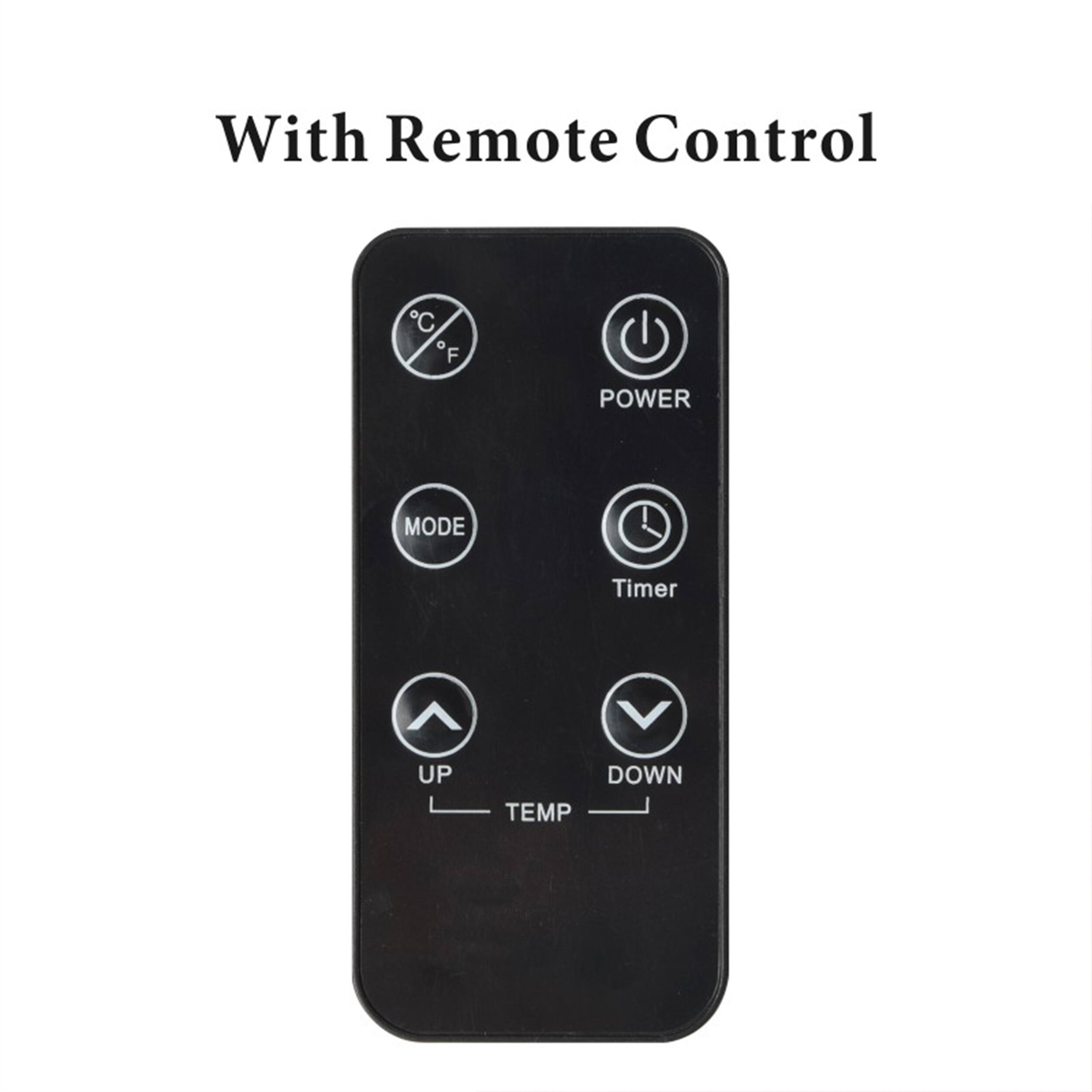 With Remote Control, C F, POWER, MODE, Timer, UP, DOWN, TEMP