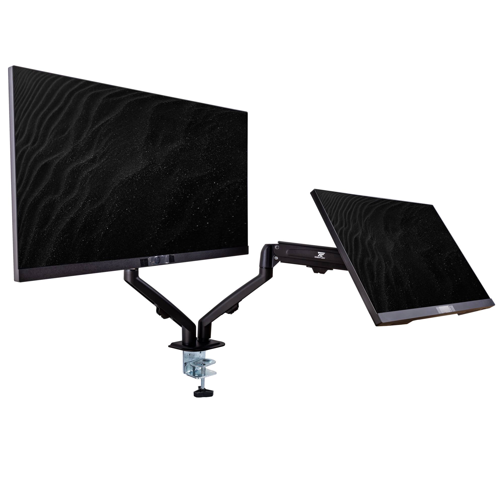 Alt View 2. Samsung - Samsung 27" ViewFinity S8 (S80UD) 4K UHD IPS Monitor, Black (LS27D802UANXGO) 2 Pack w/DKZ Hub & Ergoflexy Dual Mount Arm - Black.