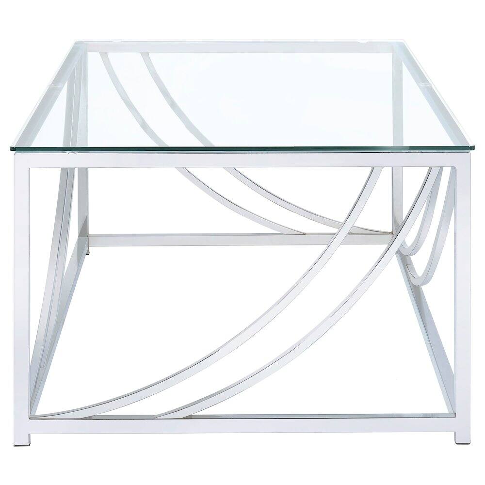 Alt View 4. Coaster Co. of America - Lille Rectangular Glass Top Coffee Table Chrome - Silver.