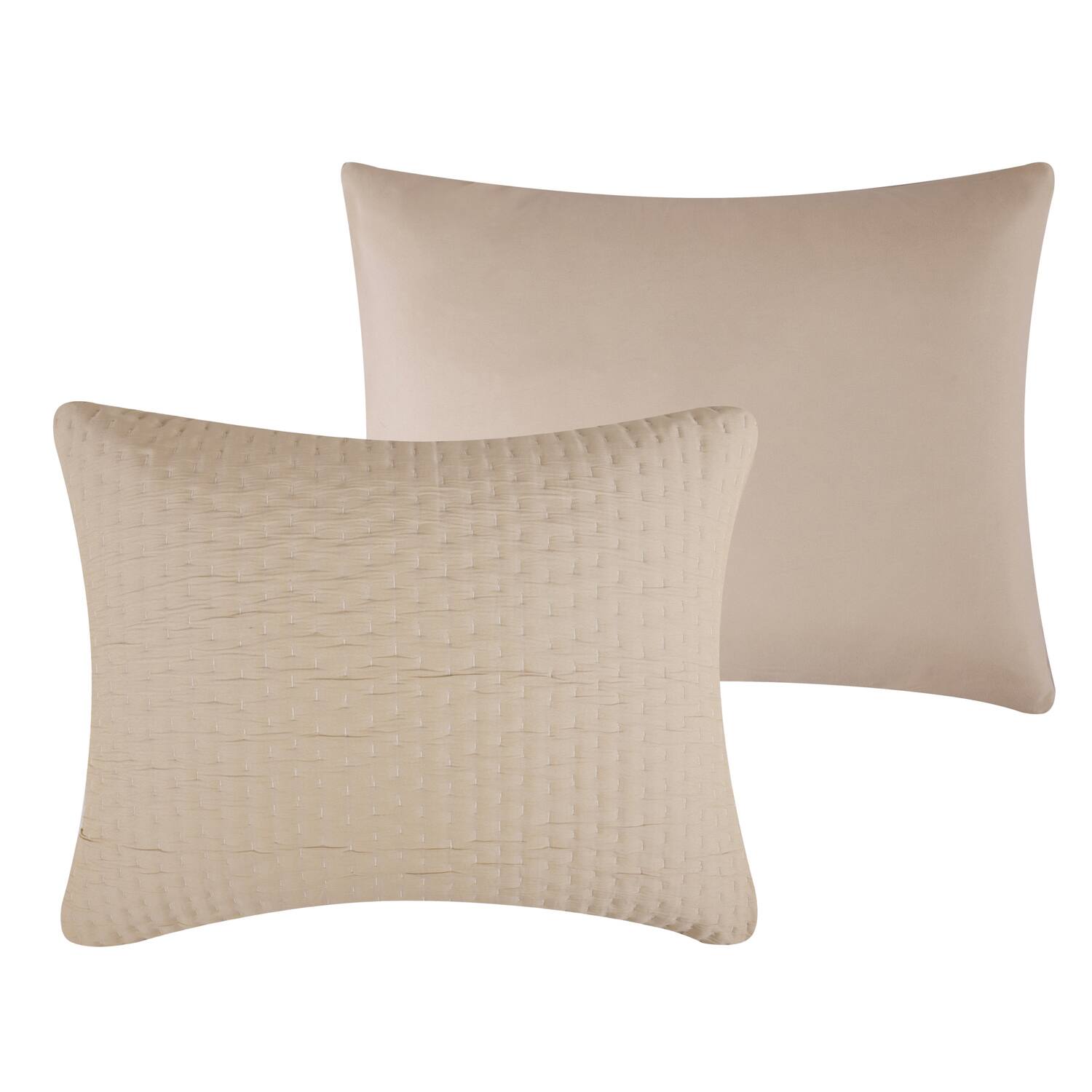 Angle. Greenland Home Fashions - Greenland Home Fashions Homestead 100% Woven Polyester Jacquard Hand Quilted King Sham Natural - Natural.