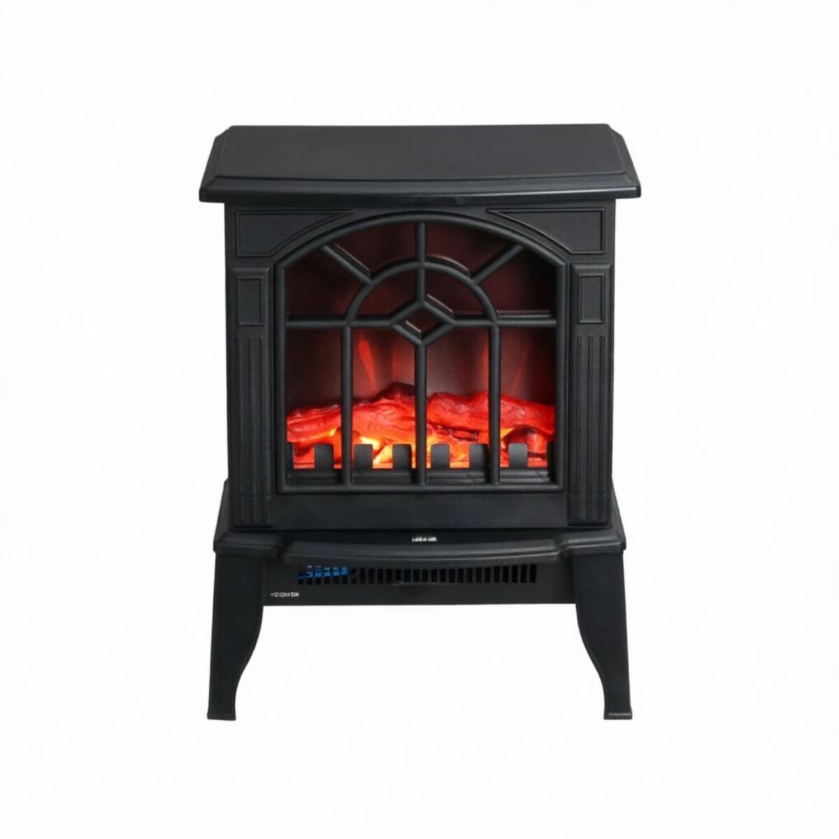 Alt View 4. Loheer - Loheer Freestanding Electric Fireplace Heater with Realistic Flame Effect, 1500W Portable Electric Heater, Black - Black.