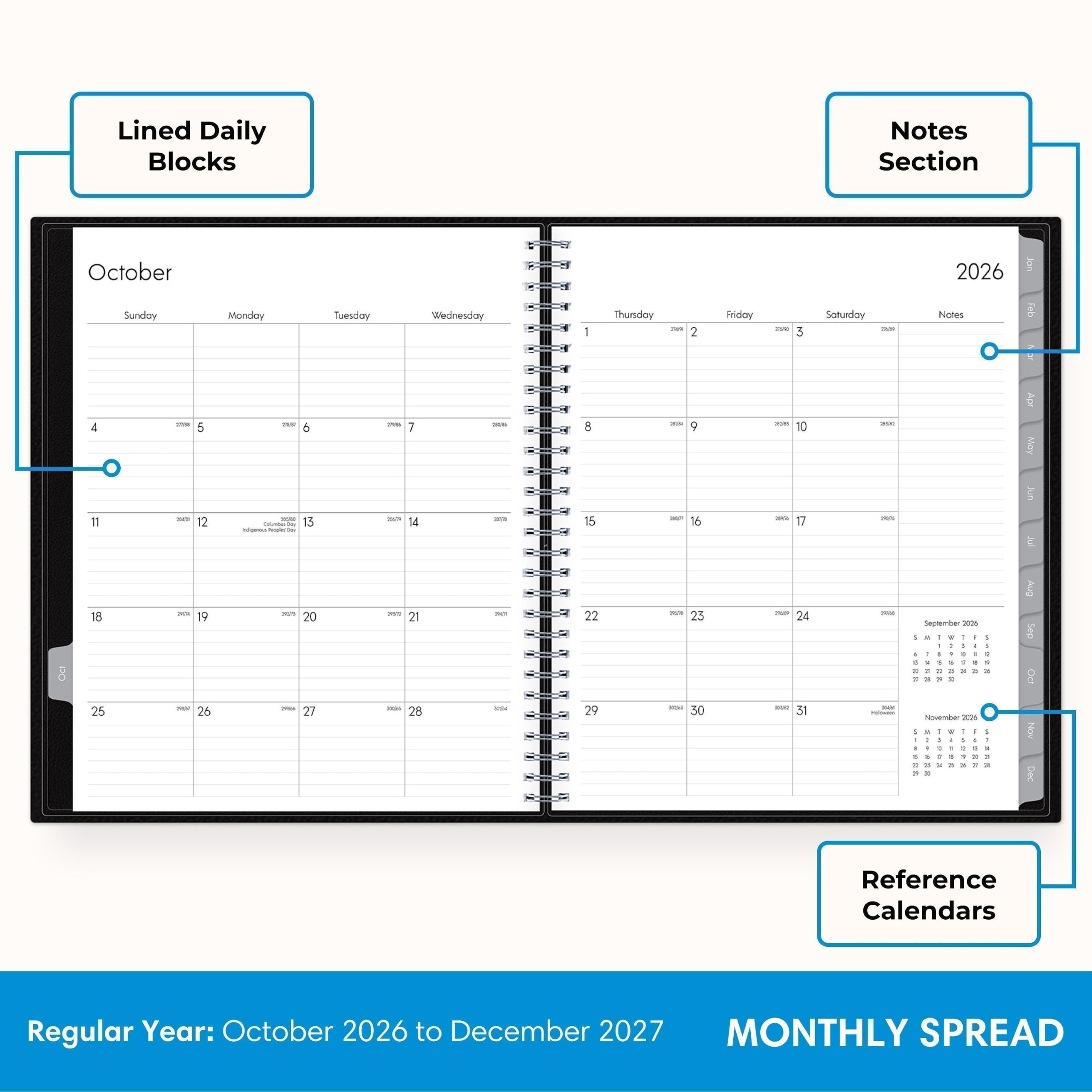 Lined Daily Blocks

Notes Section

October
Sunday = 4 5 11 2019 12
Monday = 6 - Columbia Day 13 adgensua.People Go
Tuesday
Wednesday 25% 20/8 7 milk With 14
Thursday miat 2 xiv 9 2007 16
Friday
11/00 5 mess 10 2013 17
Saturday TM  201

2026 Notes
BARL Feb CA Apr May Jun Jul
18 25
7th 19 700 26
305 20 2016 27
30% 21 100% 28
30
22 29
2017 23 100 30
- 24 - 31
2014 men

September 2026 : a : y : 1 - 1 I - il - 6 1 - - : 1 I 1 1 r g 1 : D