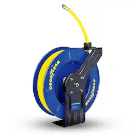 Goodyear - Air Hose Reel - 1/2" x 65' Ft, 300 PSI Max, 1/4" NPT Connections,