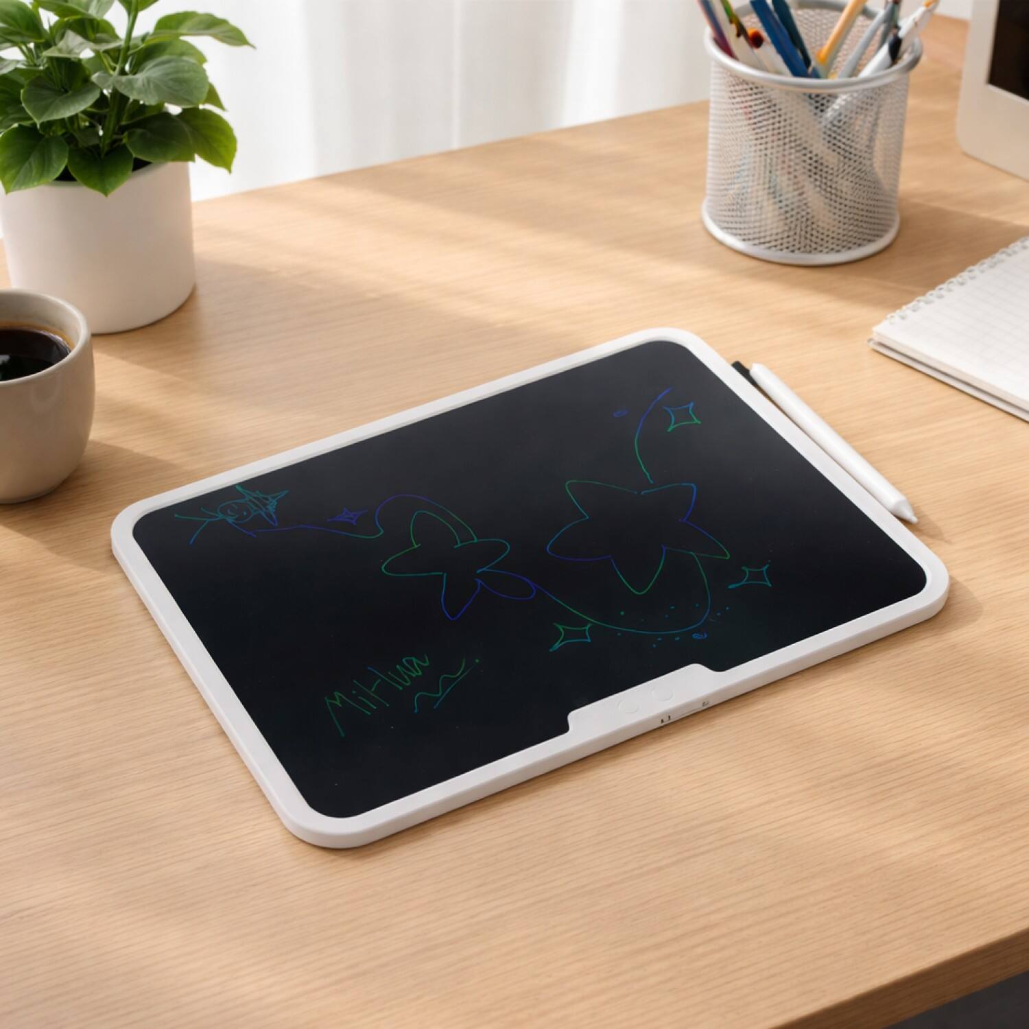 Alt View 2. Sahara - 19" Digital Writing Notepad – Bright Screen One-Click Erase & Lock | Paperless Notebook for School, Office & On-the-Go - White.