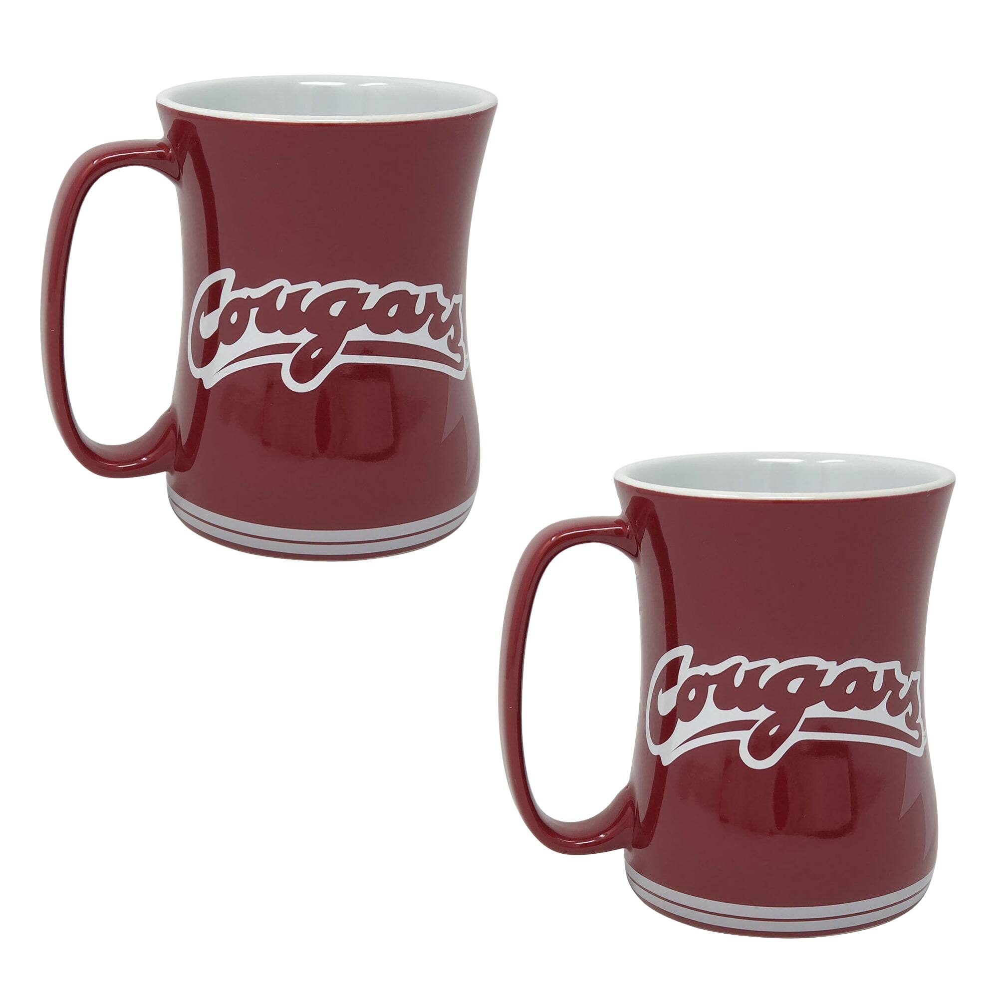 Alt View 1. Indigo Falls - Washington State Cougars 16oz. Sculpted Barista Mug Two-Pack - White.