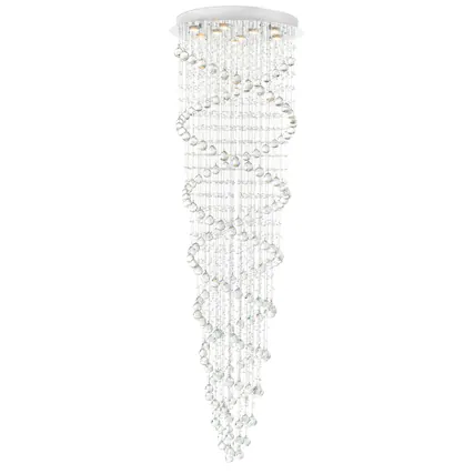 Front. CWI Lighting - Double Spiral 9 Light Flush Mount With Chrome Finish - Chrome.