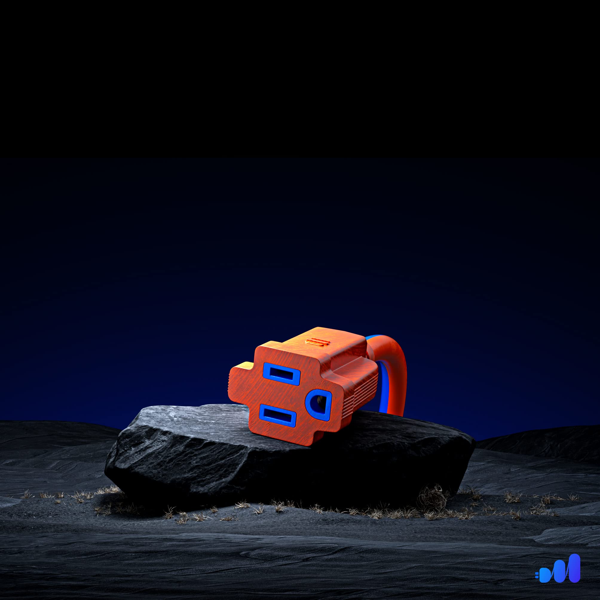 Alt View 1. Maximm - Extension Cord 30 ft, Extension Cord,16 Gauge, Heavy Duty Extension Cord ETL Listed - Blue and Orange.