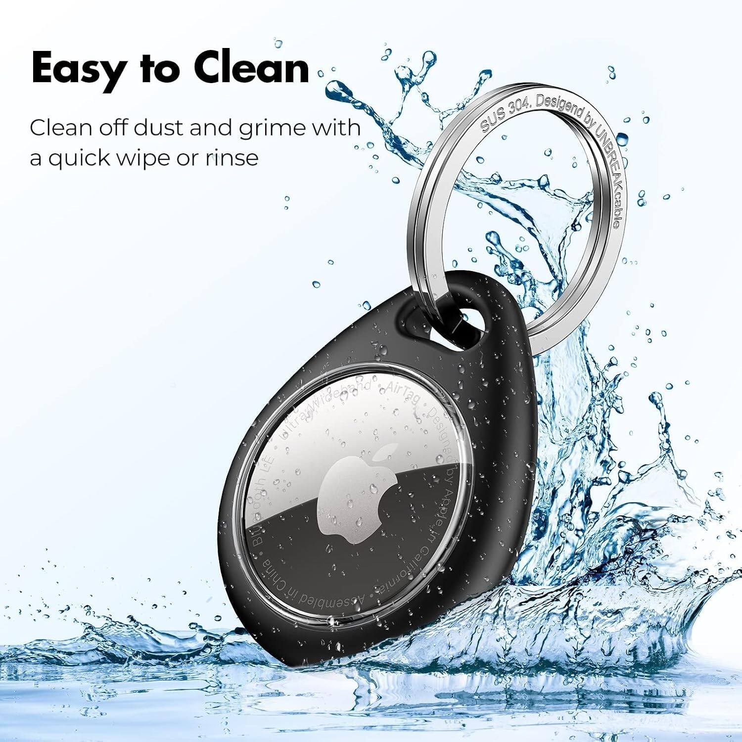 Easy to Clean  
Clean off dust and grime with a quick wipe or rinse

SUS 304. Designed by UNBRE 7 K cable

AirTag Designed by Apple.in Blue China in Assembled California