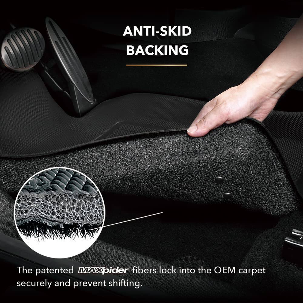 ANTI-SKID BACKING

The patented MAXpider fibers lock into the OEM carpet securely and prevent shifting.