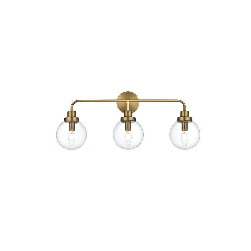 Back. Living District - Hanson 28 inch Wall Sconce in Satin Gold - Satin Gold And Clear.