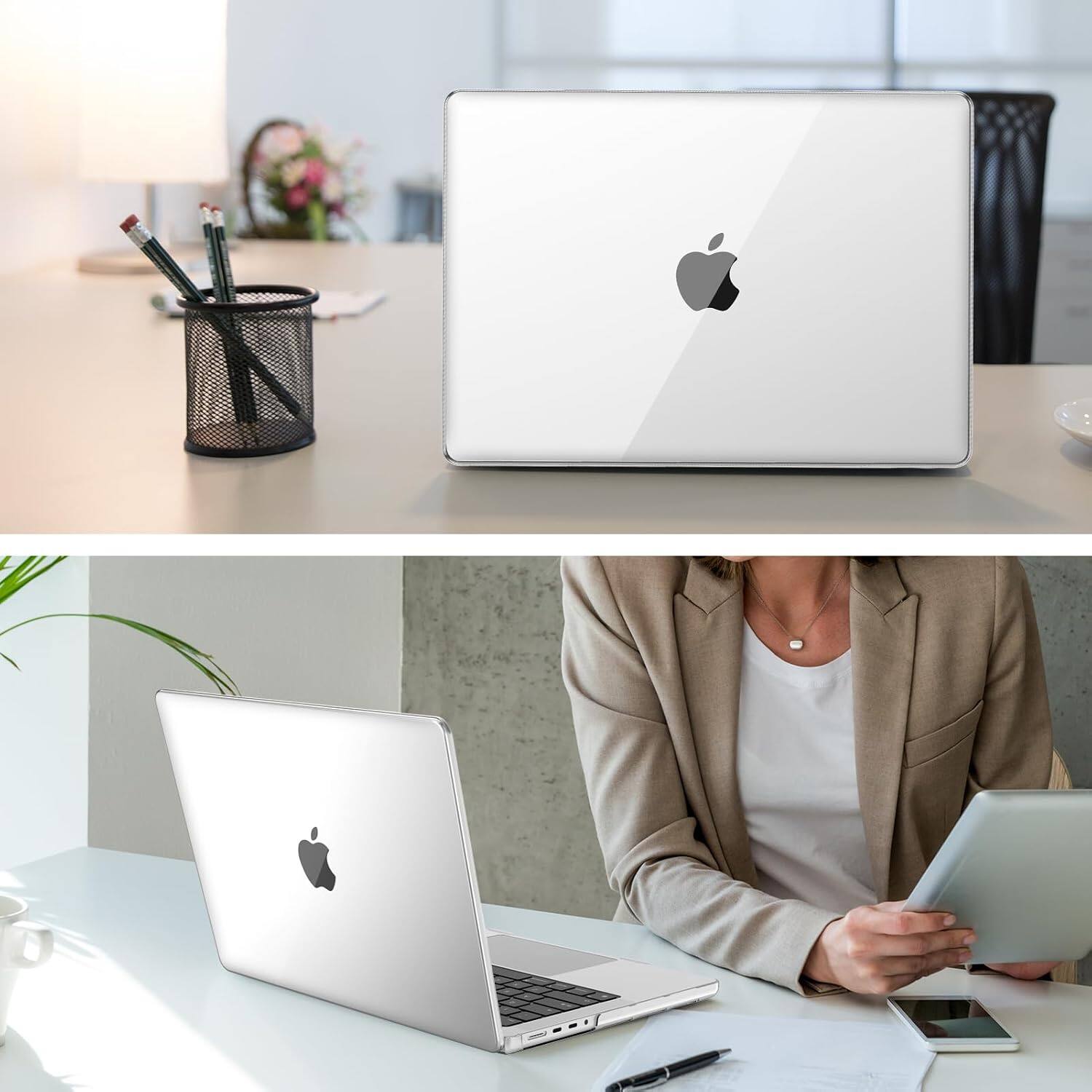 Alt View 4. Fintie - Hard Shell Case for MacBook Pro 14 Inch (2021-2026 Release) with M5 M4 M3 M2 M1 Chip, Lightweight Slim Fit Snap-On Cover - Crystal Clear.