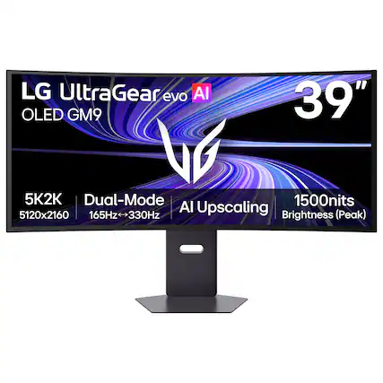 LG UltraGear evo AI OLED GM9
39"
5K2K
Dual-Mode
1500nits
AI Upscaling
5120x2160
165Hz/330Hz
Brightness (Peak)