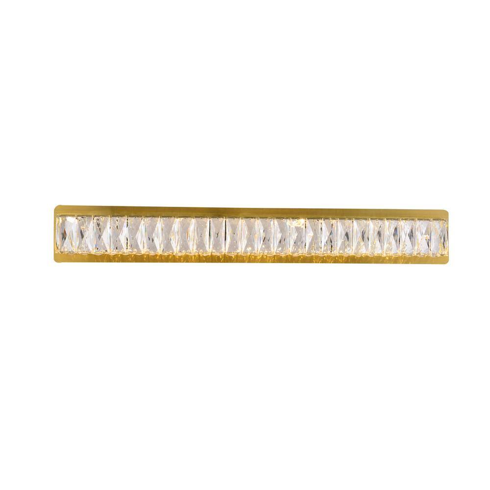Left. Elegant Lighting - Monroe Integrated LED chip light gold Wall Sconce Clear Royal Cut Crystal - Gold.