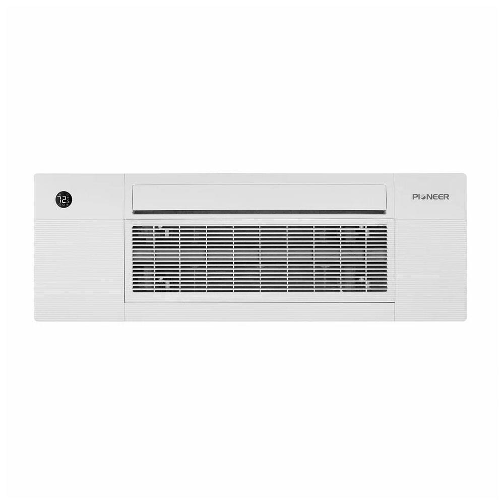 Left. Pioneer - Quantum Ultra 12,000 BTU 1 Ton 22 SEER Single-Way Ceiling Cassette Mini Split Air Conditioner with Heat Pump 230-Volt - White.