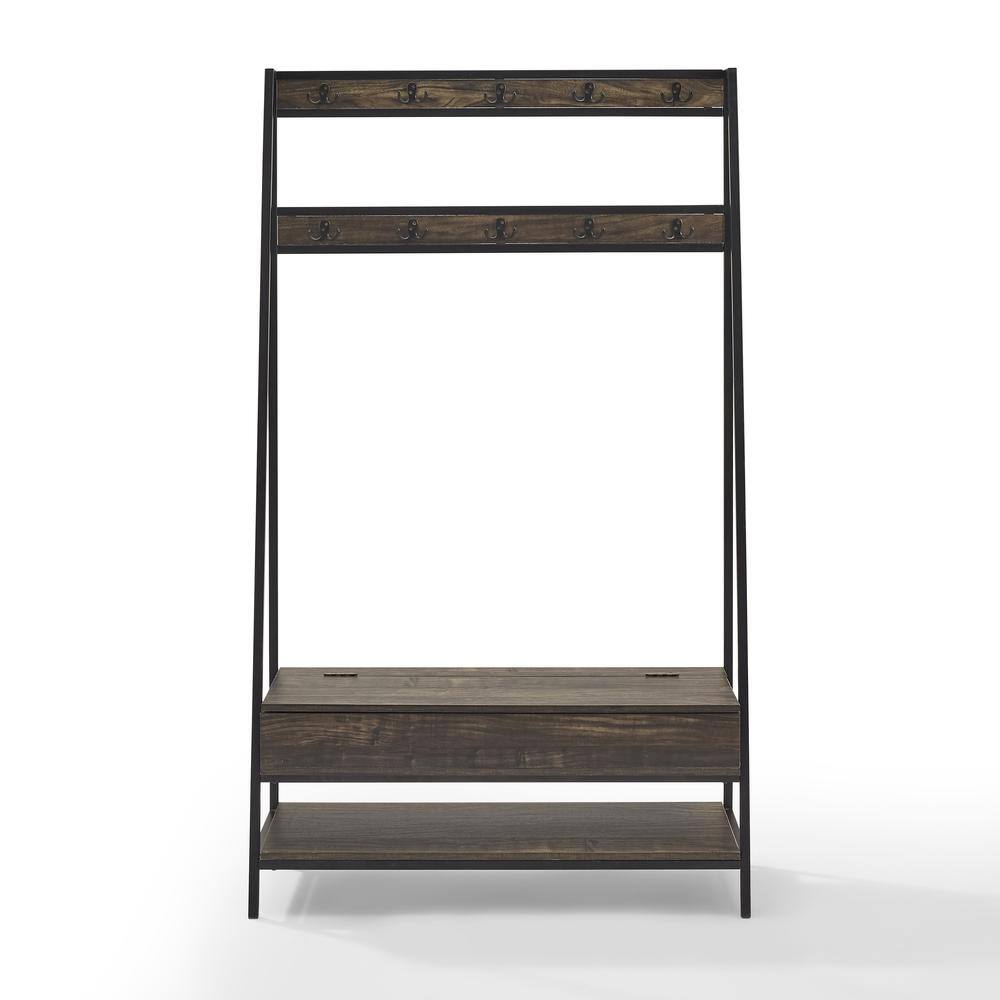 Alt View 6. Crosley Furniture - Jacobsen Hall Tree - Brown Ash.