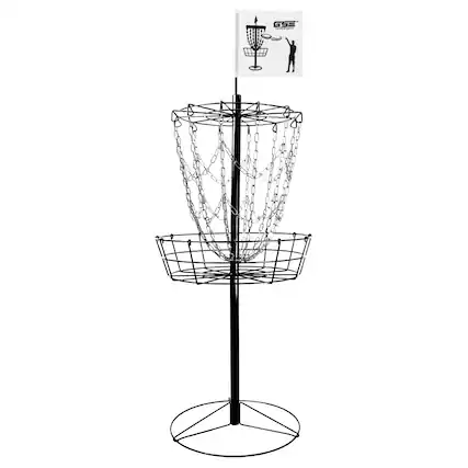 Front. GSE Games & Sports Expert - Portable 12-Chain Disc Golf Basket, Metal Flying Disc Golf Practice Target (Black) - Black.